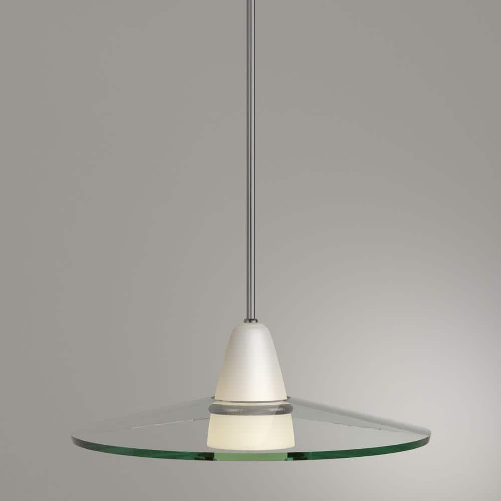 Progress Lighting, Contemporary Stem-Hung Pendant, 1 Light, Brushed Nickel, Clear Glass Shade