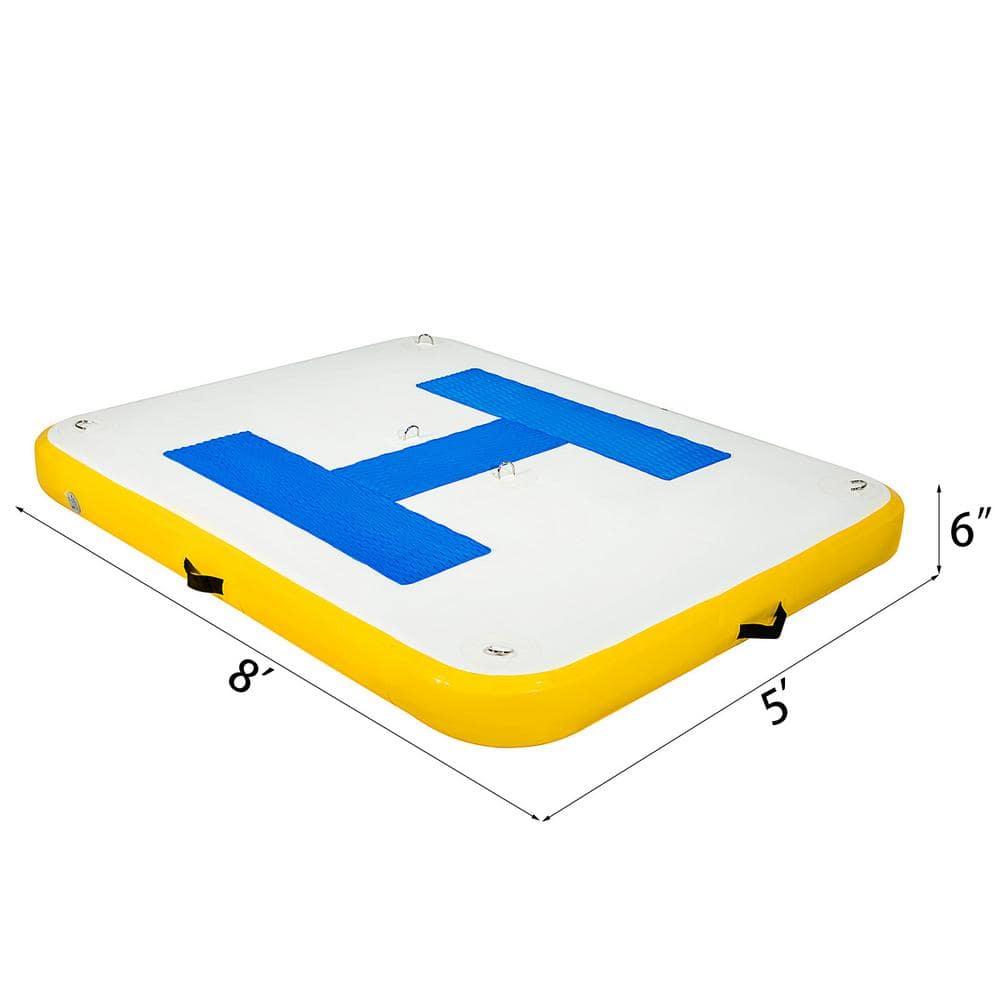 VEVOR VEVOR Inflatable Floating Dock 8 X 5 Ft, Inflatable Dock Platform With Electric Air Pump, Inflatable Swim Platform 6 Inch Thick, Floating Dock 4-6 People, For Pool Beach Ocean