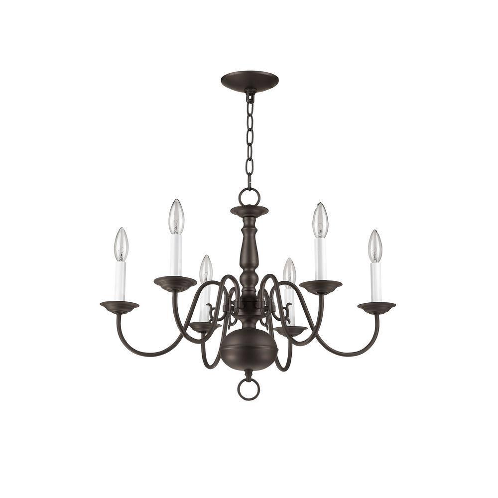 Livex Lighting Williamsburgh 6 - Light Chandelier in  Bronze