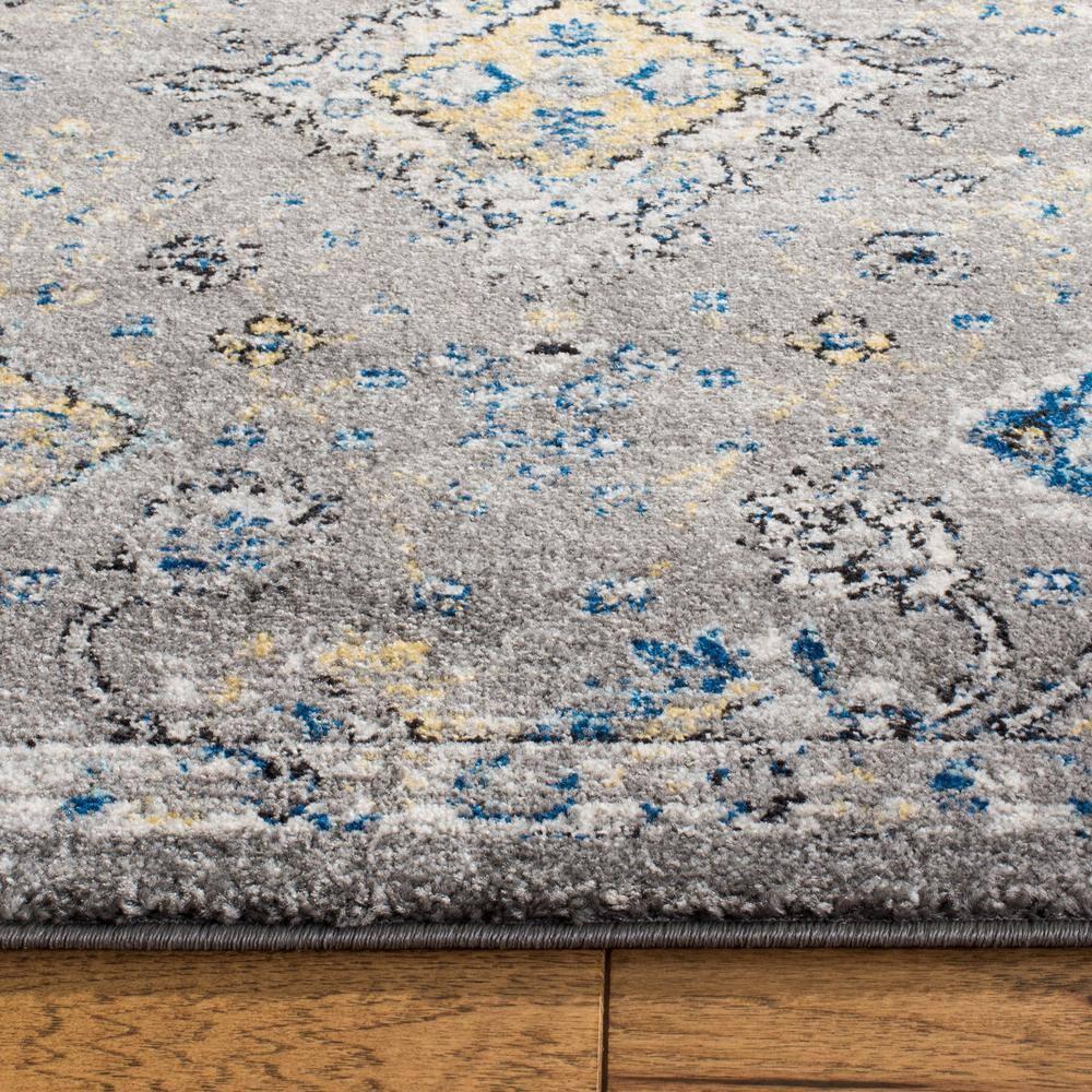 Evoke EVK224 Power Loomed Area Rug - Dark Grey/Yellow - 8'9"x11'9" - Safavieh.