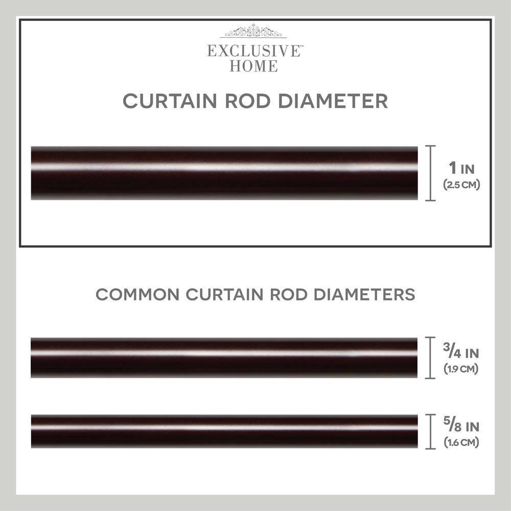 Amalgamated Textiles Exclusive Home Lancelot 1" Window Curtain Rod and Finial Set, Adjustable