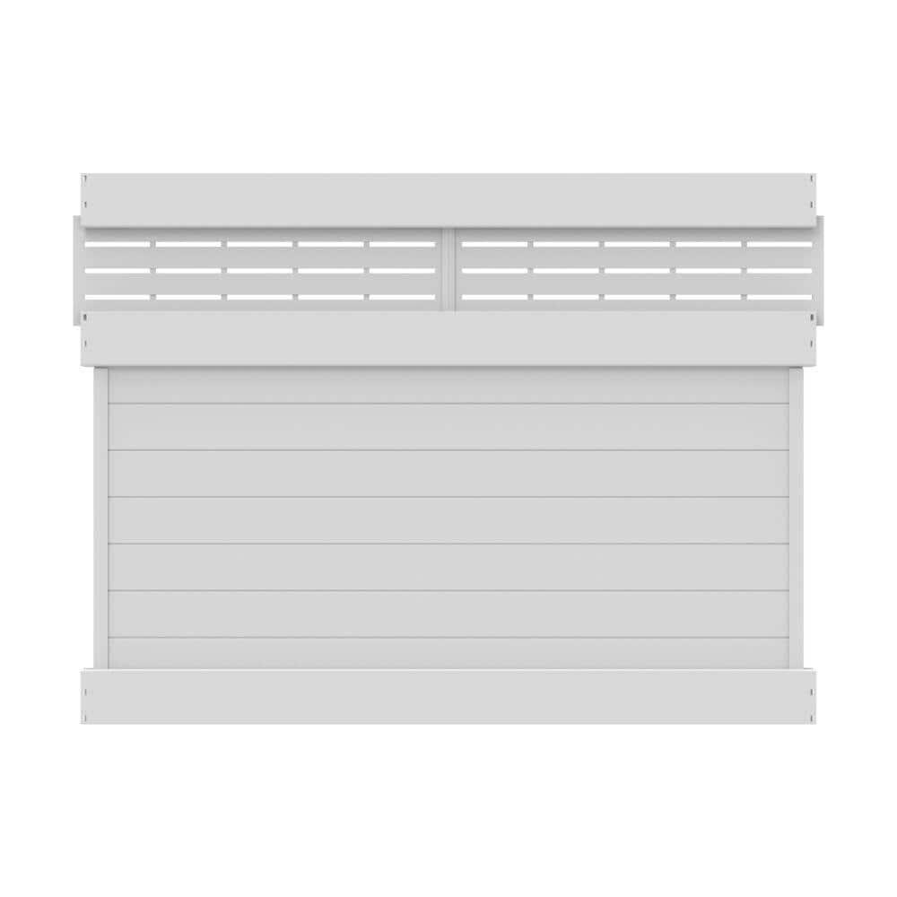 Barrette Outdoor Living Horizontal Fence Boardwalk White Vinyl Panel Kit