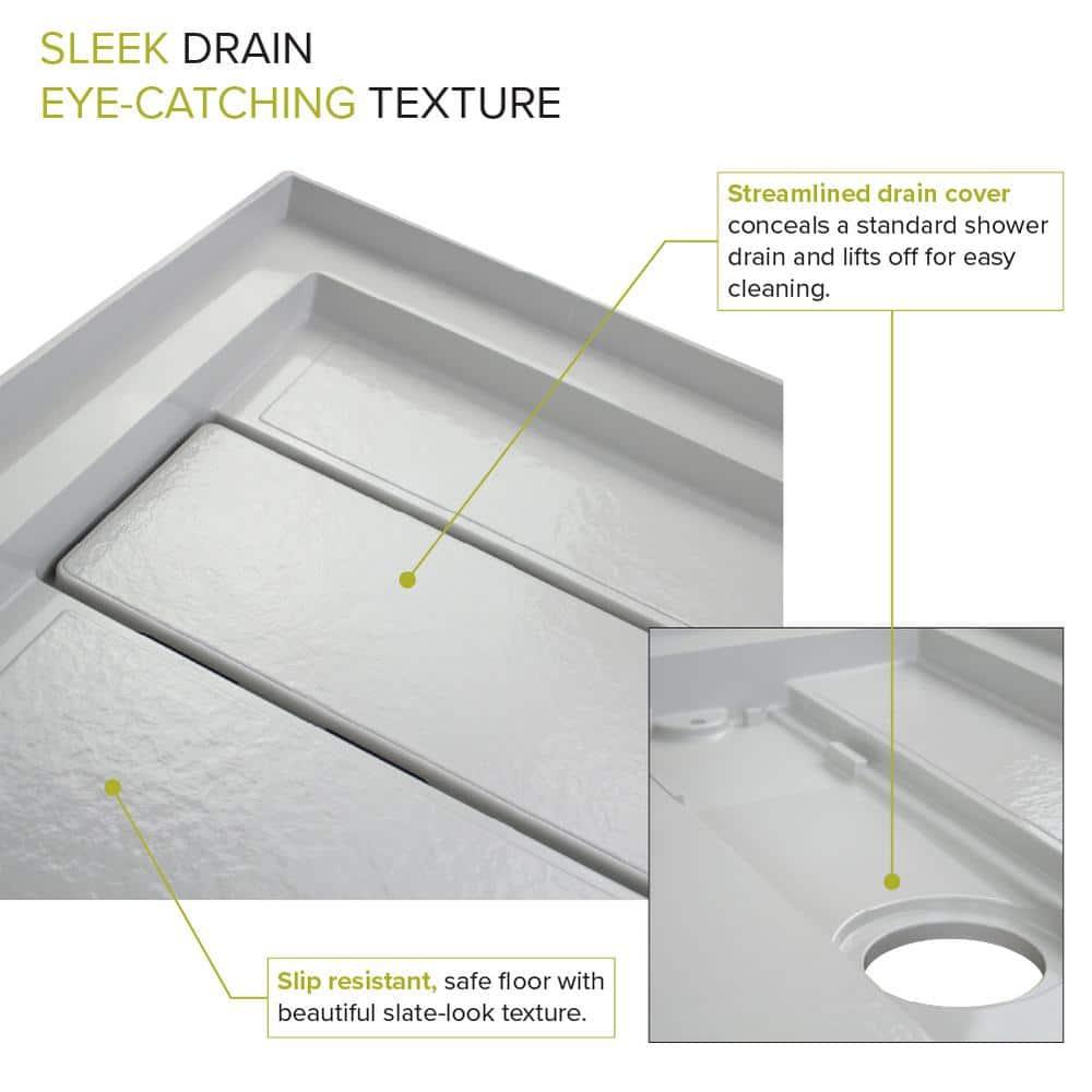Transolid FLU6032L-39 60'' W 32'' D Rectangular Single Shower Base