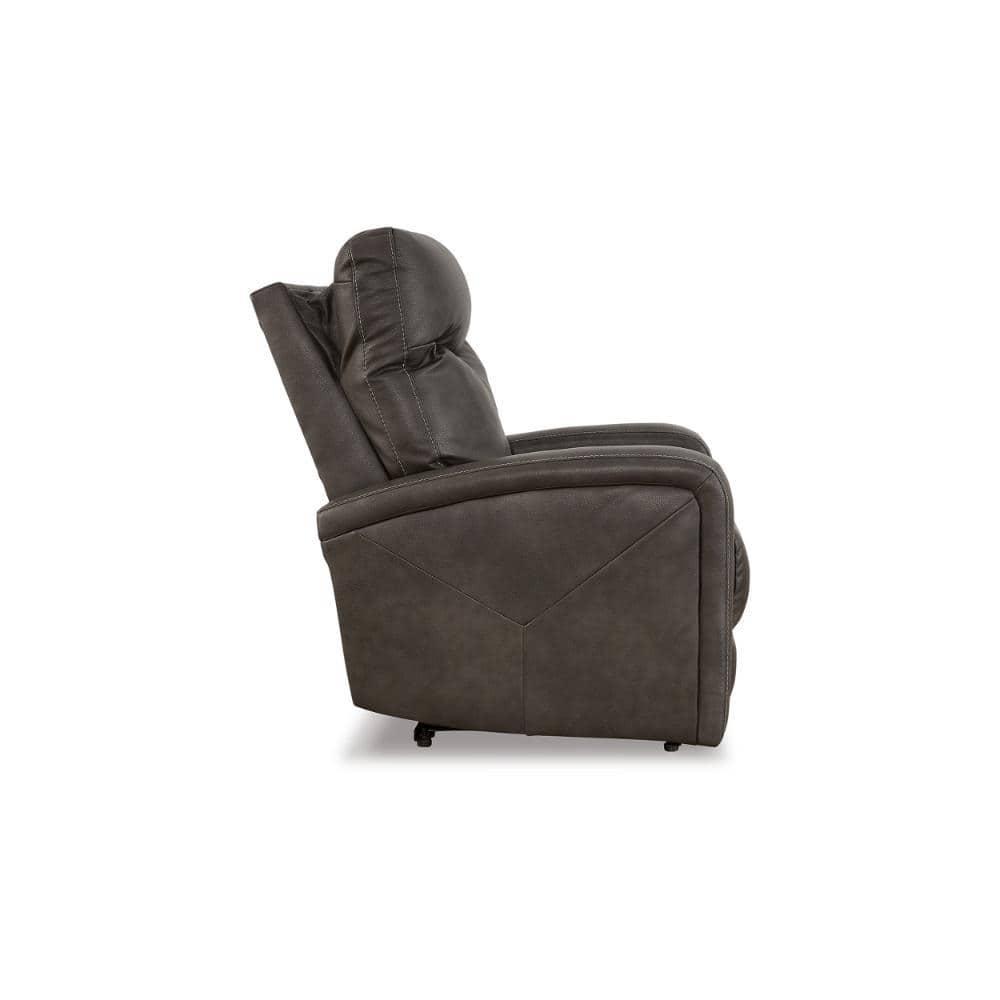 41 in. Aji Chair Power Recliner with Adjustable Headrest, Quarry Gray