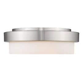 Golden Lighting Multi-Family 13" 2-Light Flush Mount in Pewter with Opal Glass
