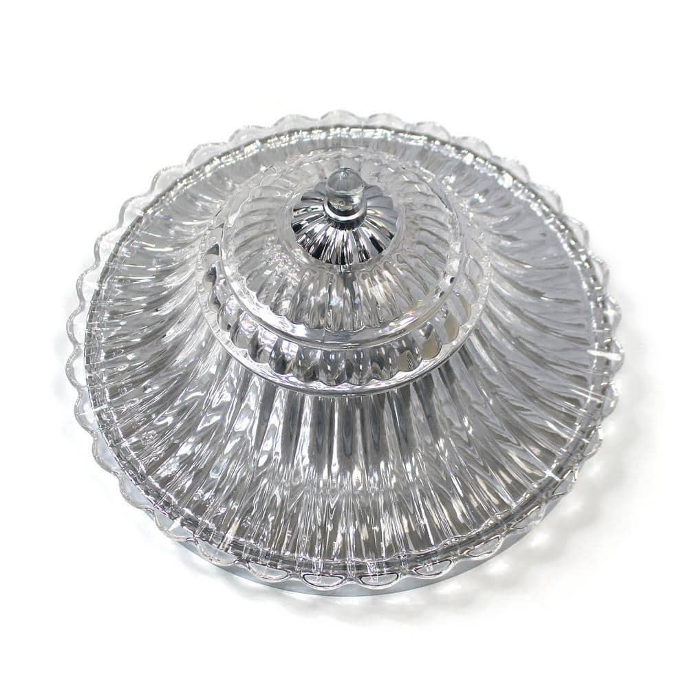 Elegant Designs 2 Light Glass Ceiling Light Glacier Petal Flushmount, Chrome