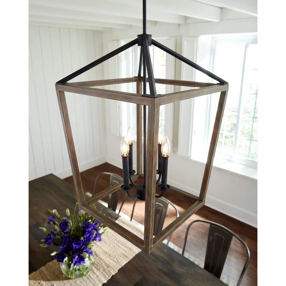 Buford Wood & Iron Chandelier (12"-26")