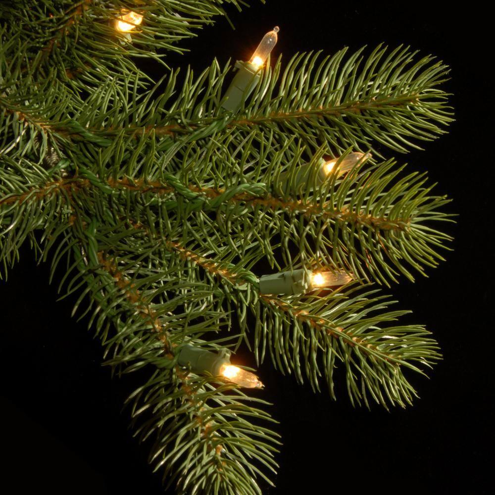 12' Prelit Pencil Slim Feel Real Downswept Douglas Fir Artificial Christmas Tree Dual Color Lights - National Tree Company