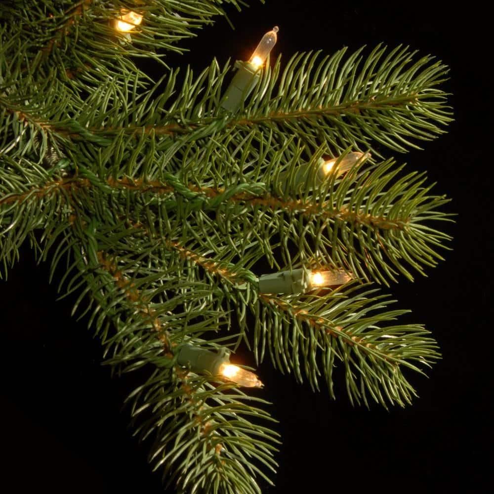 9' Prelit Pencil Slim Feel Real Downswept Douglas Fir Artificial Christmas Tree Dual Color Lights - National Tree Company