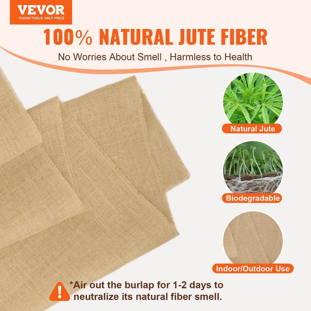 VEVOR Burlap Fabric Roll Burlap Tree Wrap for Crafts & Plants