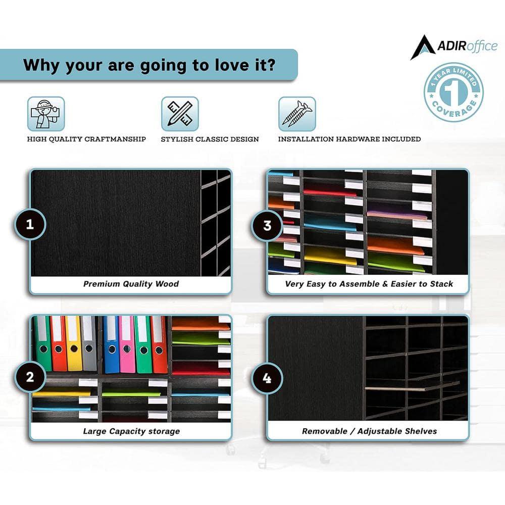 AdirOffice Manufactured Wood Compartment Mailroom Organizer