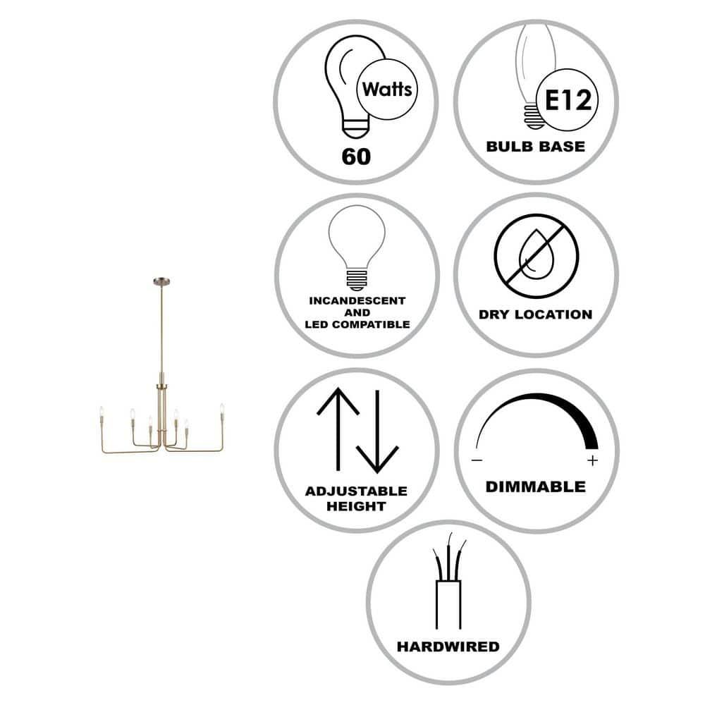 Charlotte Midcentury Modern Antique Gold Cluster Chandelier