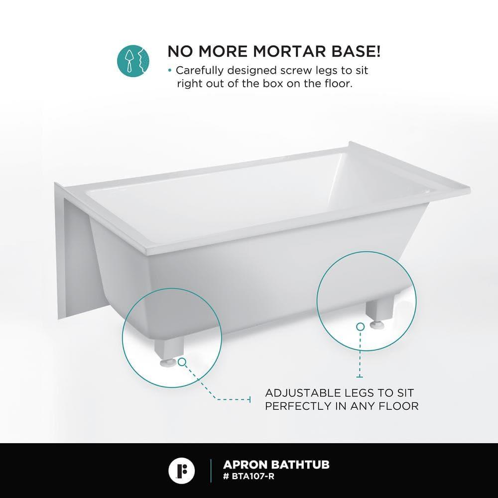 Acrylic Soaking Bathtub with Integral Apron Front - 60" x 32"