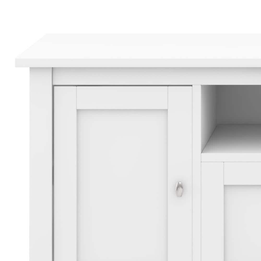 Simpli Home Warm Shaker 72"W Solid Wood TV Stand for TVs up to 80" with 4 Storage Cabinets and 2 Drawers