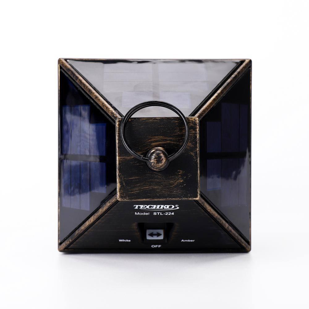 Techko 12.88 Outdoor Vintage Solar LED Lantern with Auto Dawn-to-Dusk Sensor