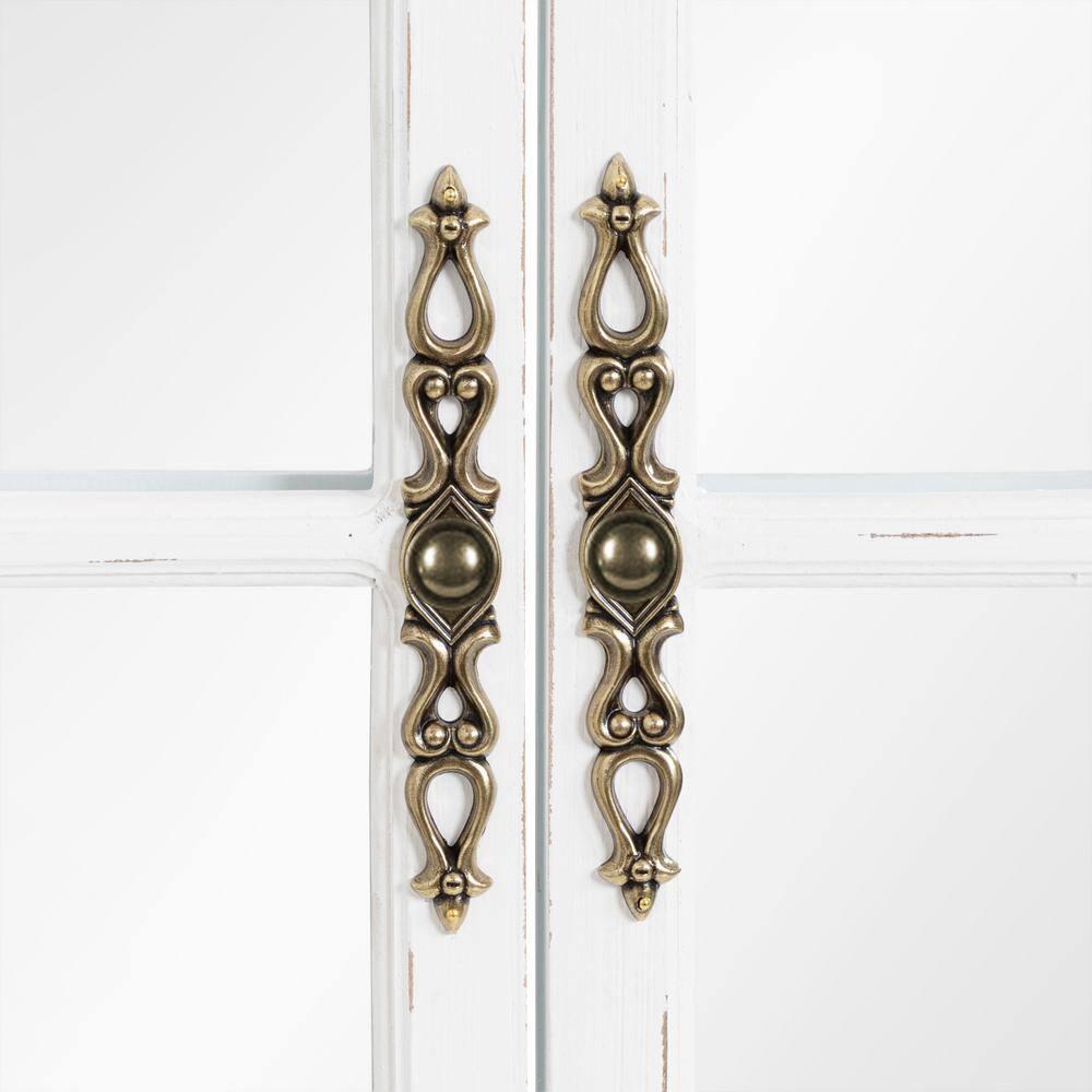 28"x44" Boldmere Arch Wall Mirror White - Kate & Laurel All Things Decor: Rustic Farmhouse Windowpane
