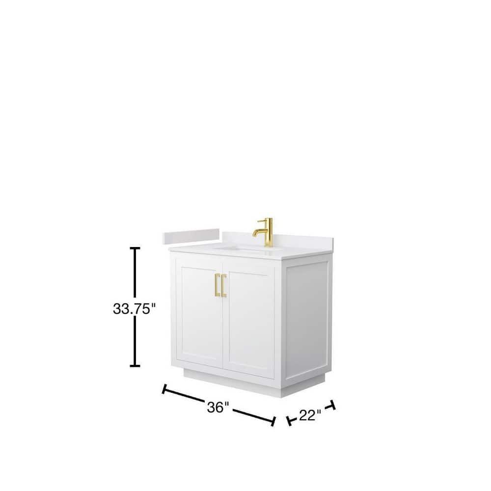 Wyndham Collection Miranda 36" Freestanding Single Bathroom Vanity with Cultured Marble Top
