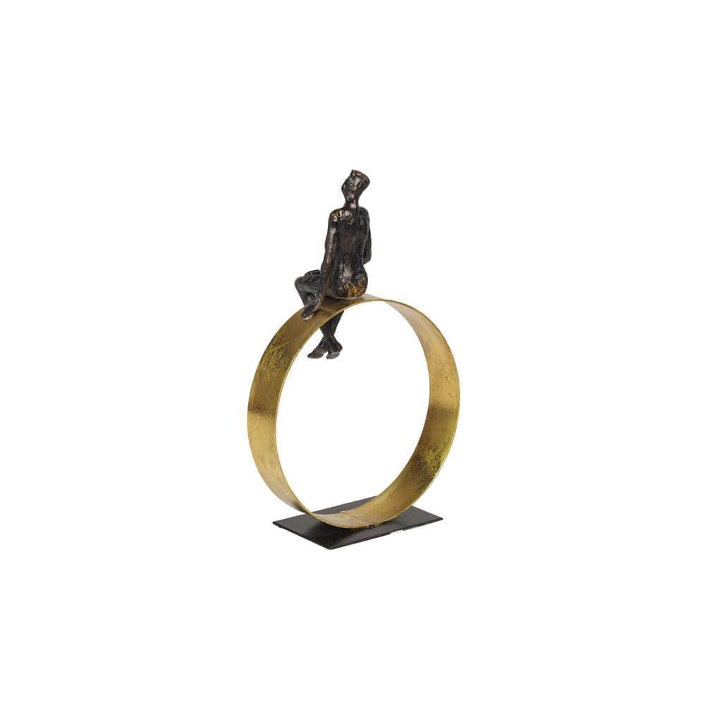 9" x 15" Black Polystone People Sculpture, by DecMode