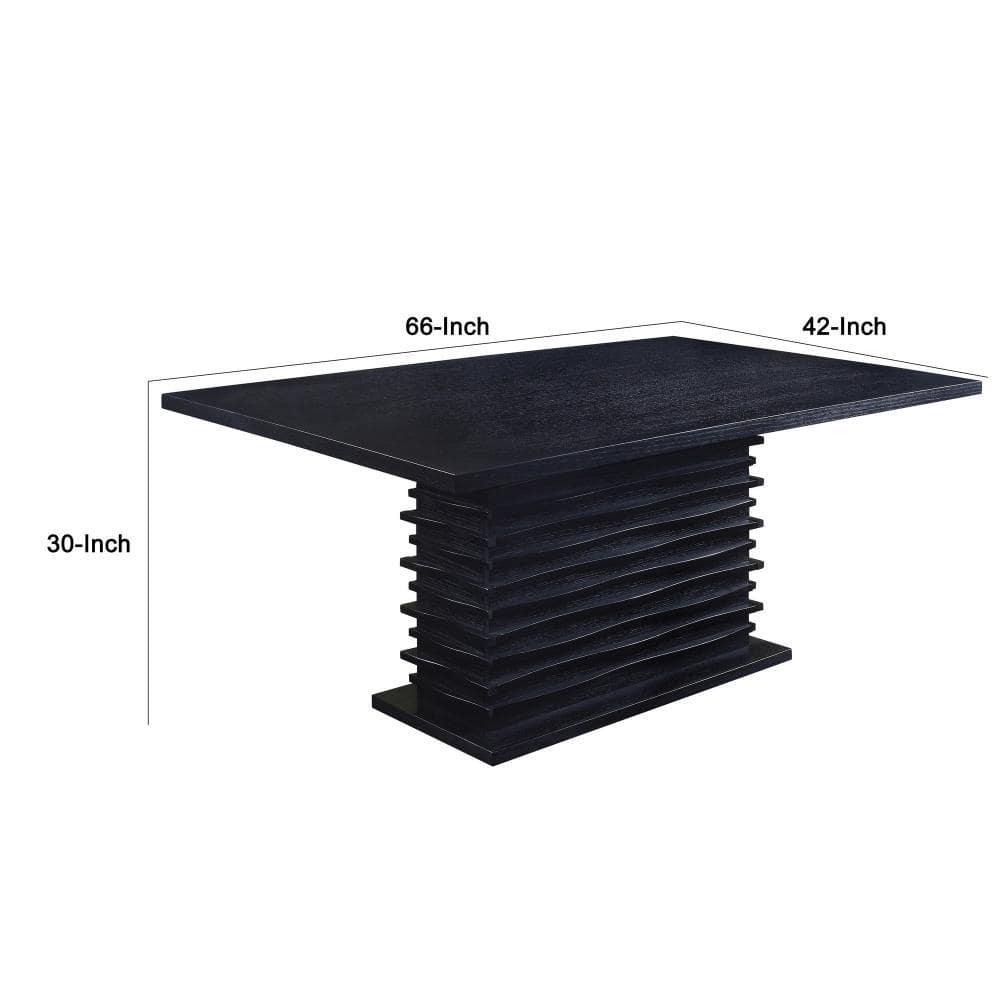 Benjara Elegantly Designed Wooden Dining Table, Black
