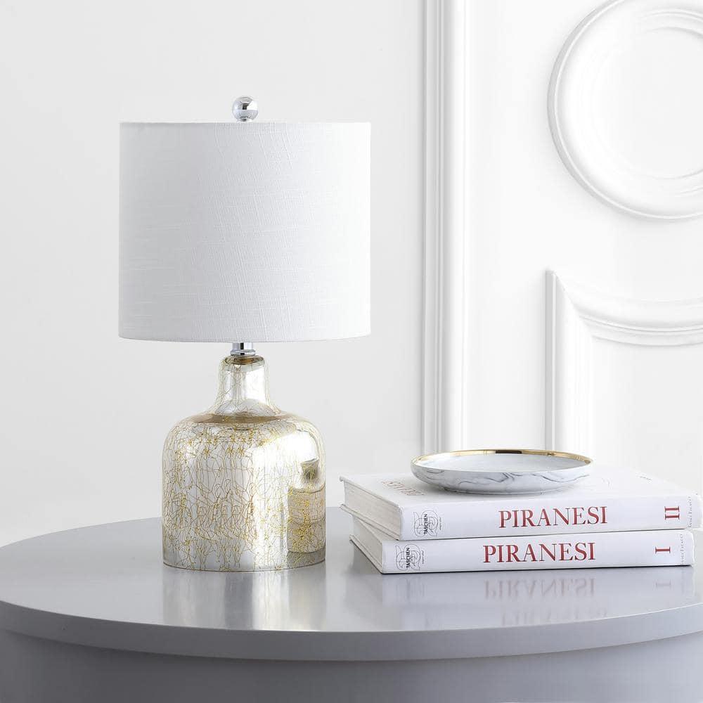 Gemma 19 in. Gold Glass Bell LED Table Lamp