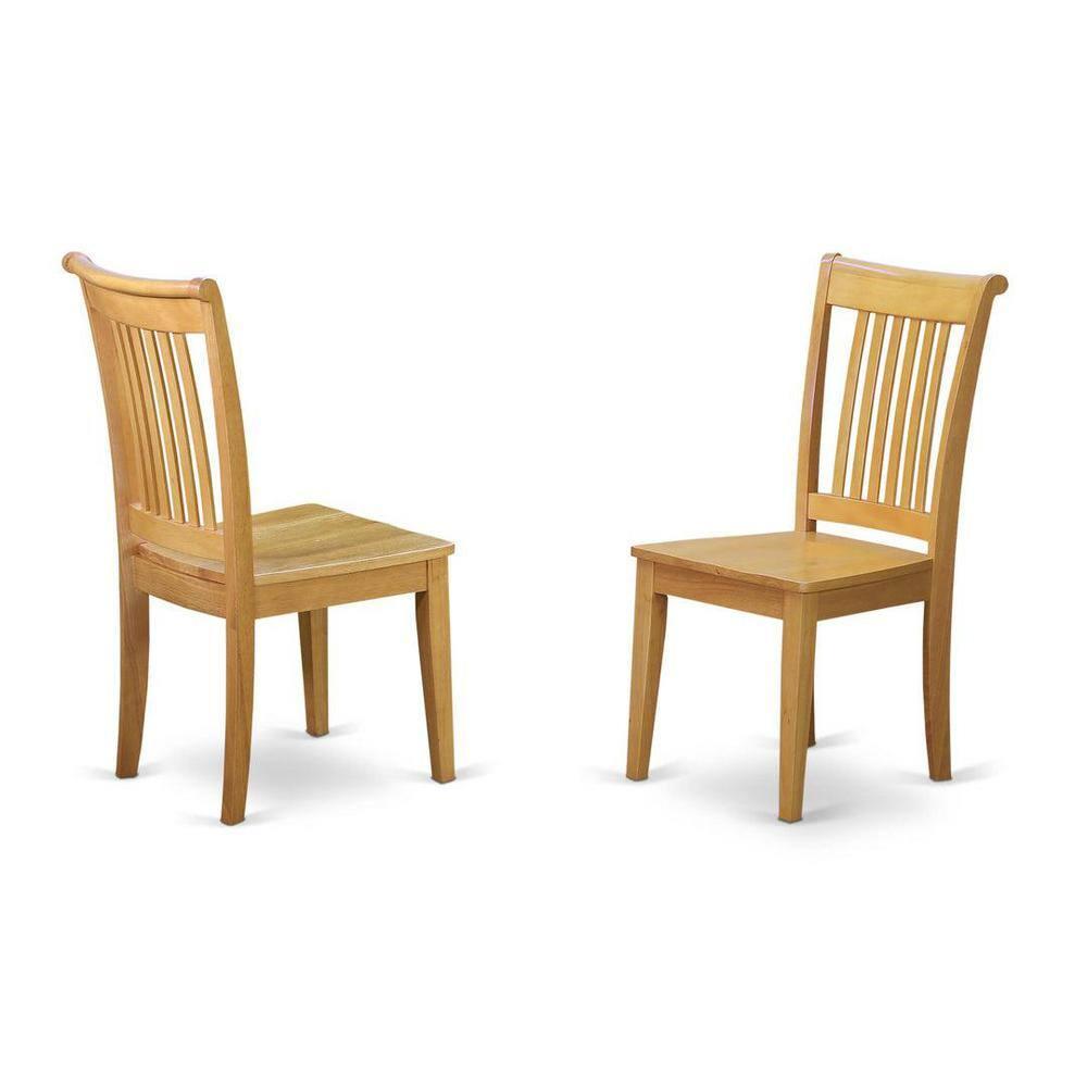 East West Furniture Avon 7-piece Wood Table and Dining Chair Set in Oak