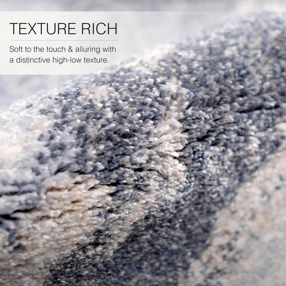 3'x10' Vibe by Orion Abstract Area Rug Blue/Light Gray - Jaipur Living: High Pile Runner, Vintage Style, Indoor Use