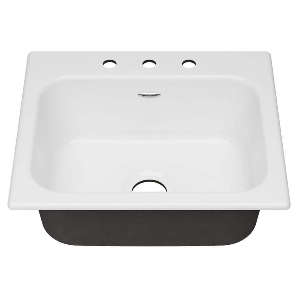 American Standard 77SB25223.308 Quince 25'' L Drop-In Single Bowl Cast Iron Kitchen Sink