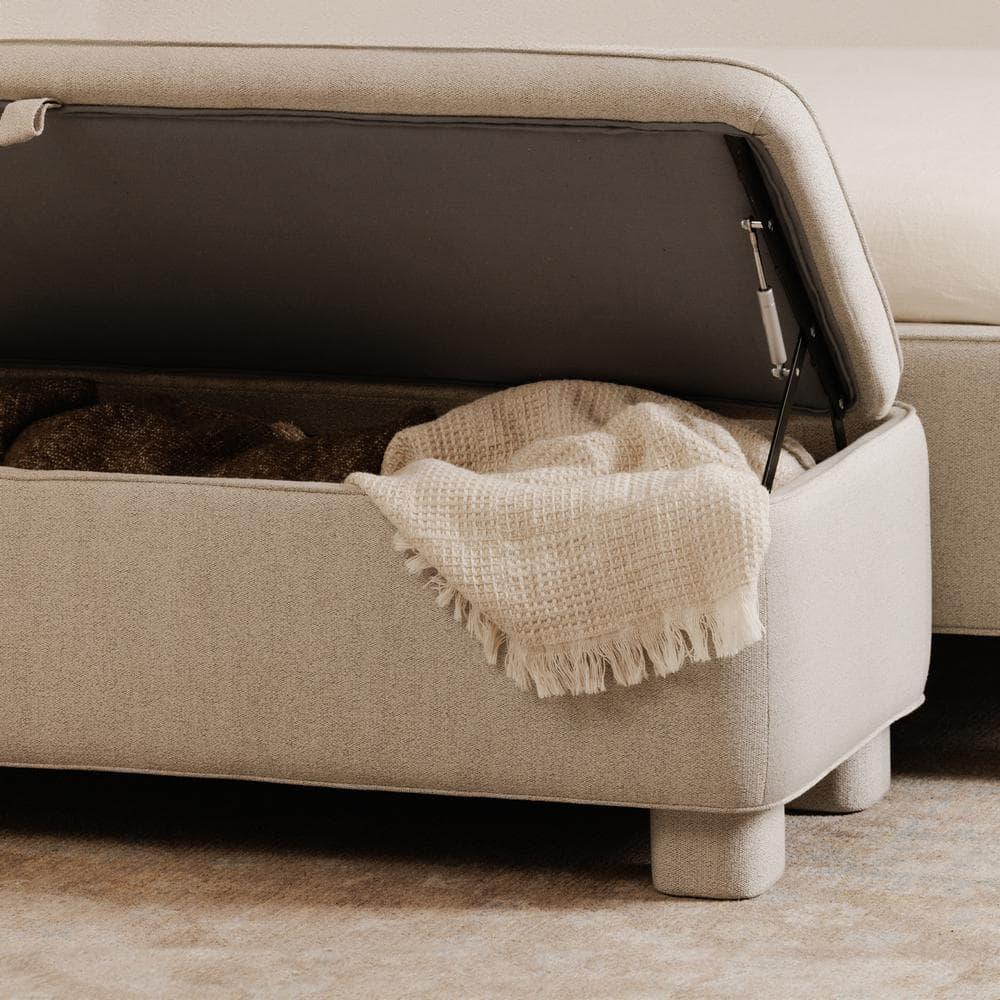 Asner Storage Bench - Light Gray