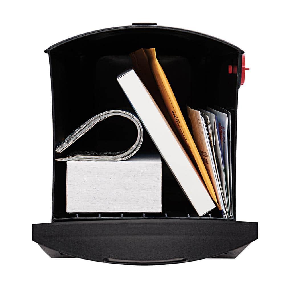 Architectural Mailboxes Patriot Plastic, Medium, Post-Mount Mailbox in Black