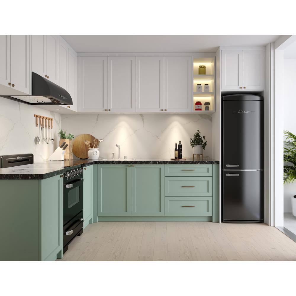 Unique Appliances Classic Retro 24 In 12 Cu.ft Bottom Mount Fridge Auto Defrost, Energy Star Certified, Counter Depth UGP-340L B AC