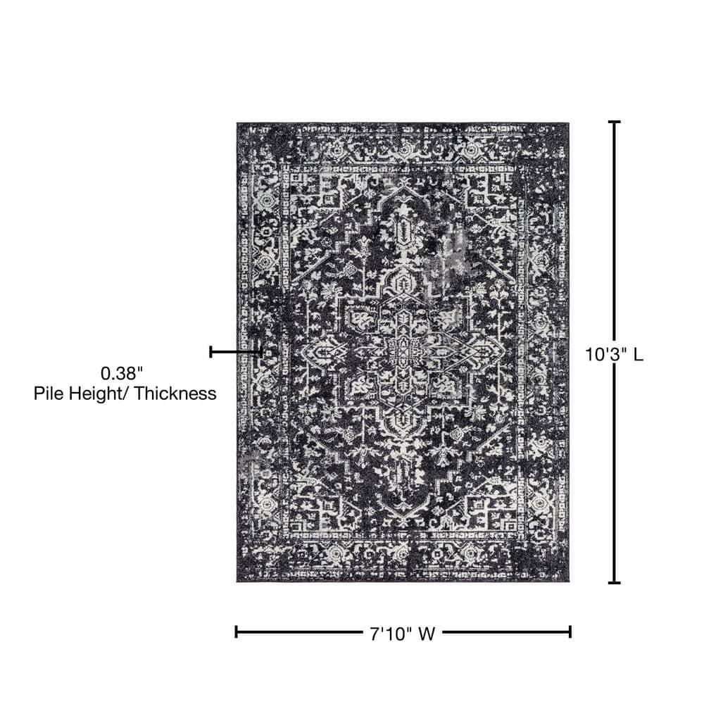Livabliss 7'10"x10'3" Worsham Traditional Rug Black