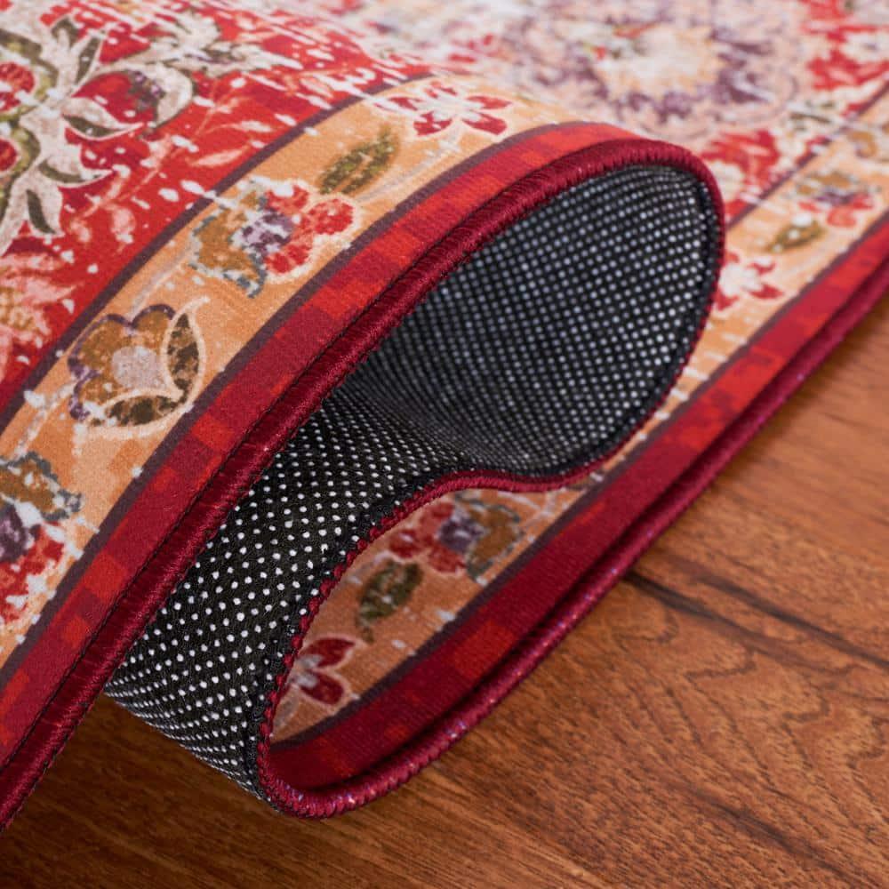 Tucson TSN131 Power Loomed Machine Washable Area Rug - Rust/Gold - 3'x5' - Safavieh.