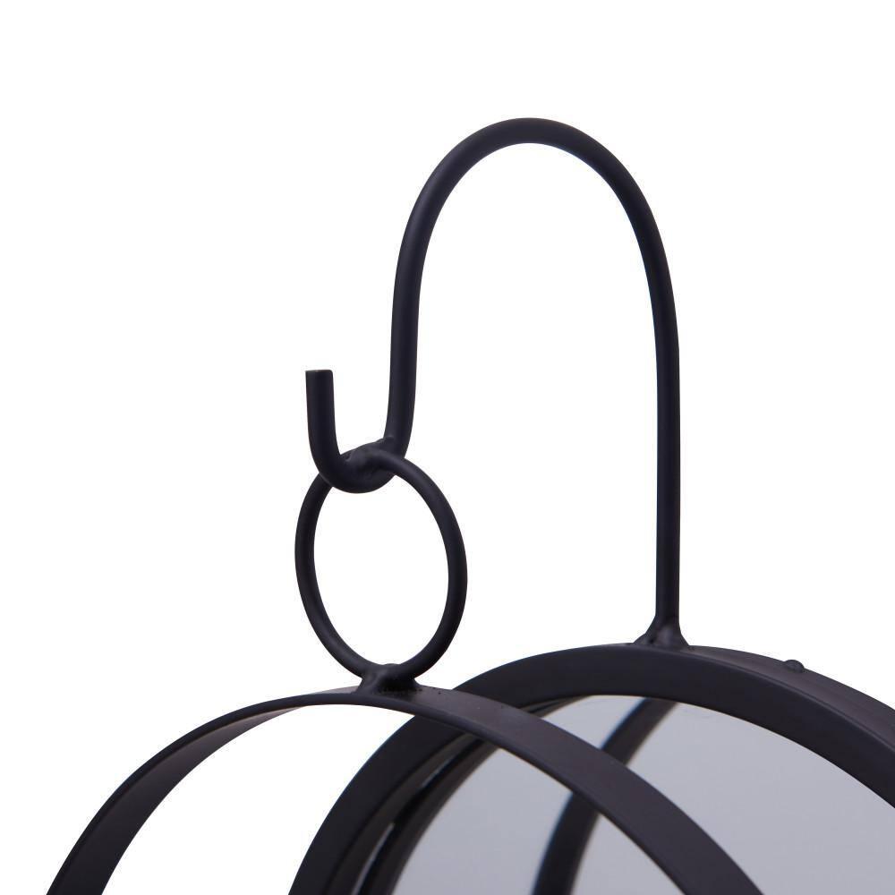 Danya B Round Wrought Iron Pillar Candle Wall Sconce with Mirror