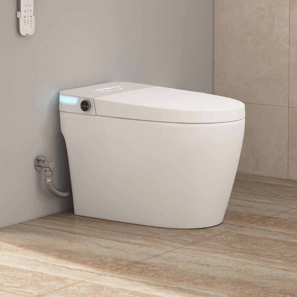 Eridanus White Vitreous China Smart Bidet Toilet with Heated Seat and Remote Control