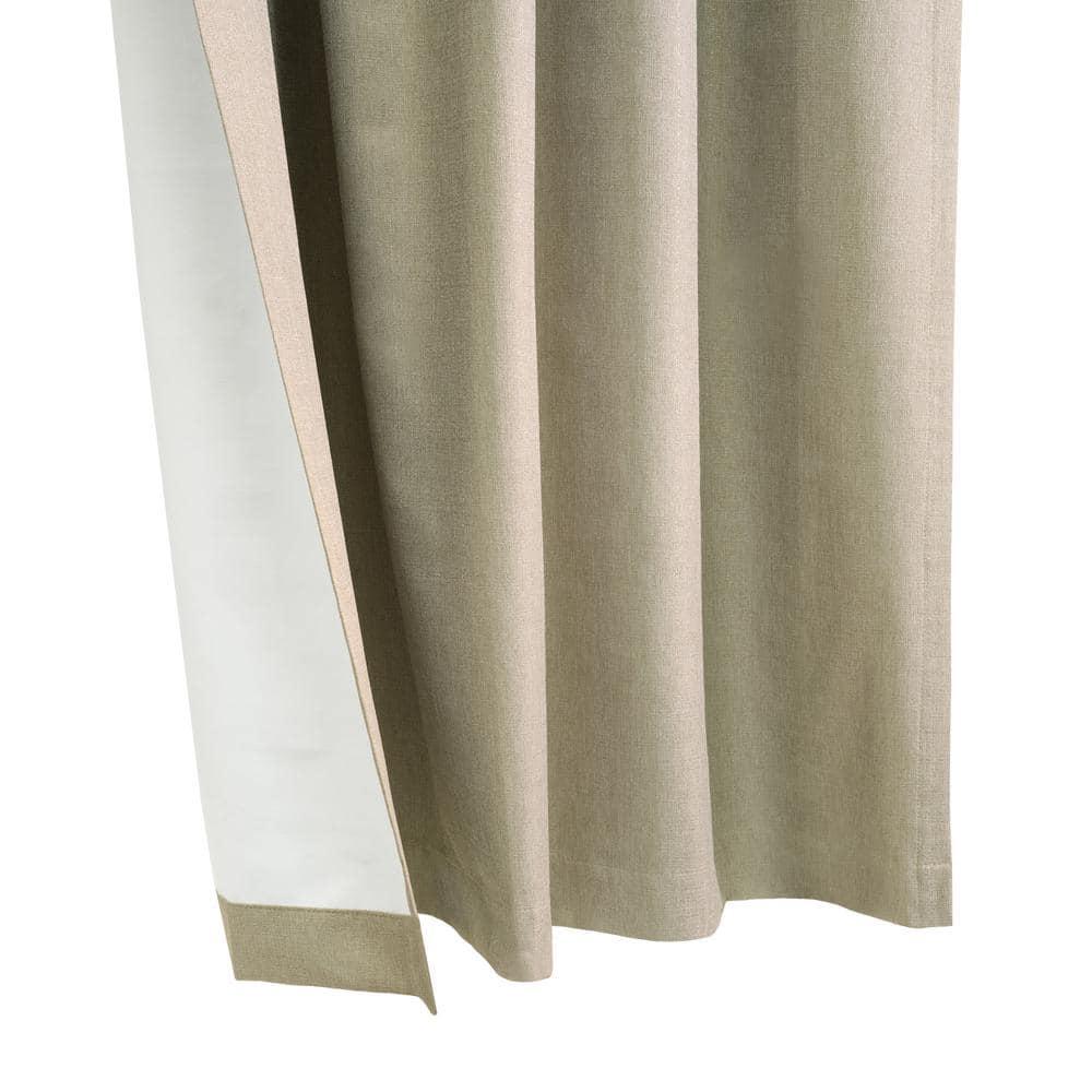 Thermaplus Baxter Total Blackout Back Tab Curtain - 52"x95", Oatmeal