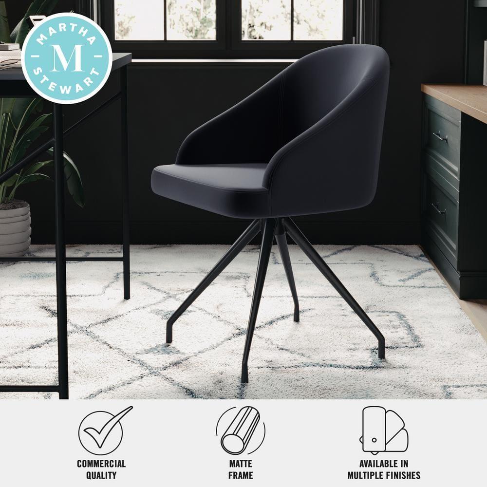 Martha Stewart Martha Stewart Sora Upholstered Stationary Swivel Home Office Chair
