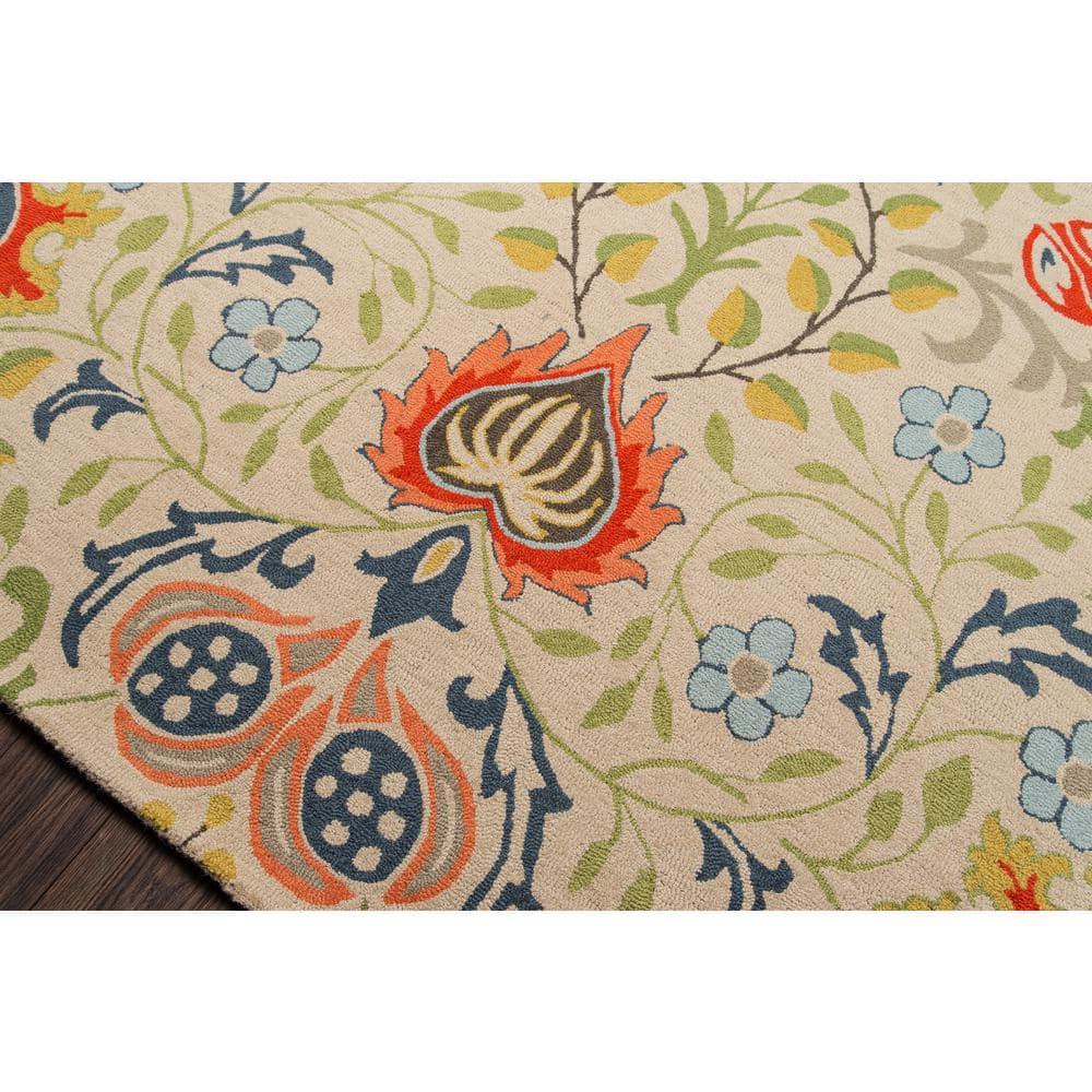 Momeni  Newport Hand Tufted Wool Floral Area Rug Multi 9' x 12' Contains Latex 9' x 12' Indoor, Handmade Living Room, Bedroom, Dining Room Blue,