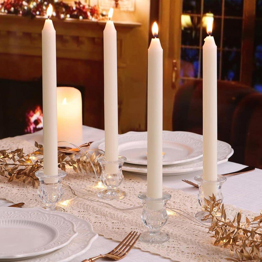 Juvale 12 Pack Clear Glass Candle Holders for Candlesticks, Taper Candles, Wedding Centerpieces, 2 x 2.3 x 2 In