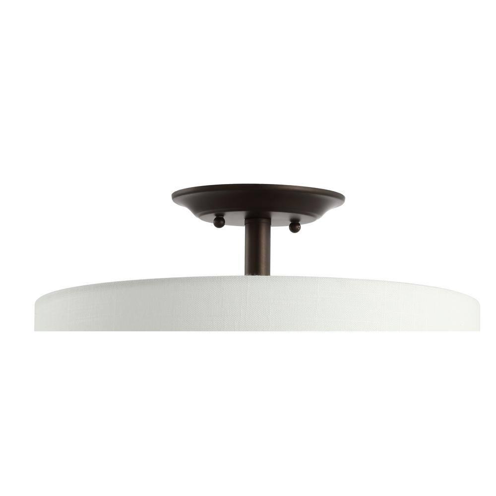 Marc 15" Metal LED Semi-Flush Mount, Oil Rubbed Bronze/White