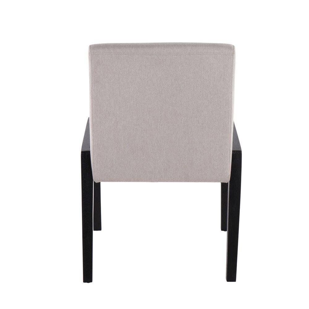 Set of 2 Carmen Dining Chairs Black/Beige - LumiSource: Elegant Upholstered, Contemporary Style, Foam-Padded Comfort