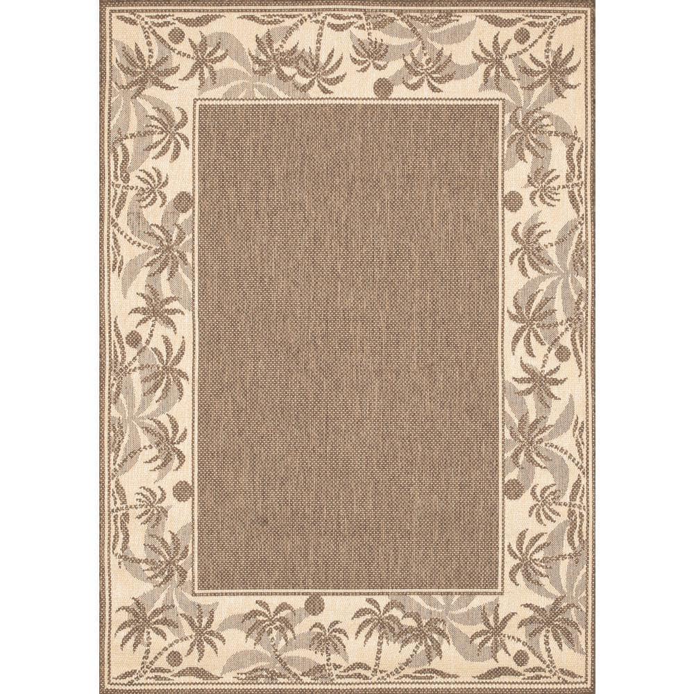 Couristan 5.75' x 9' Beige Island-Inspired Rectangular Area Throw Rug