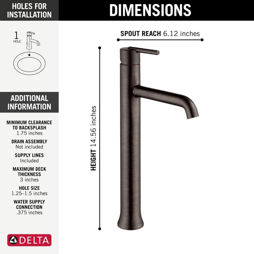 Trinsic Single Hole Vessel Bathroom Faucet, Single Handle Vessel Bathroom Sink Faucet