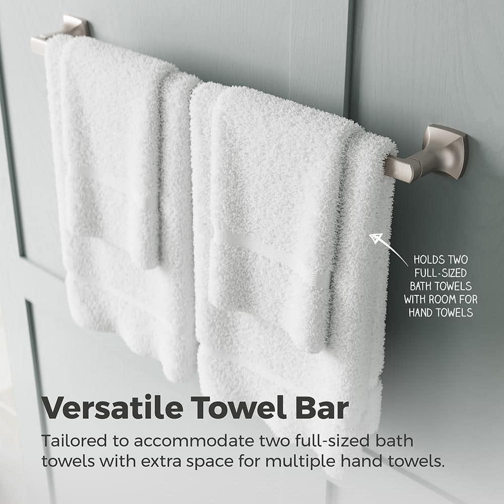 Pfister Vaneri Bath Towel Bar for Bathroom, 24-Inch, Wall-Mounted, Screw-In, Spot Defense Brushed Nickel Finish, BTBVRI2GS