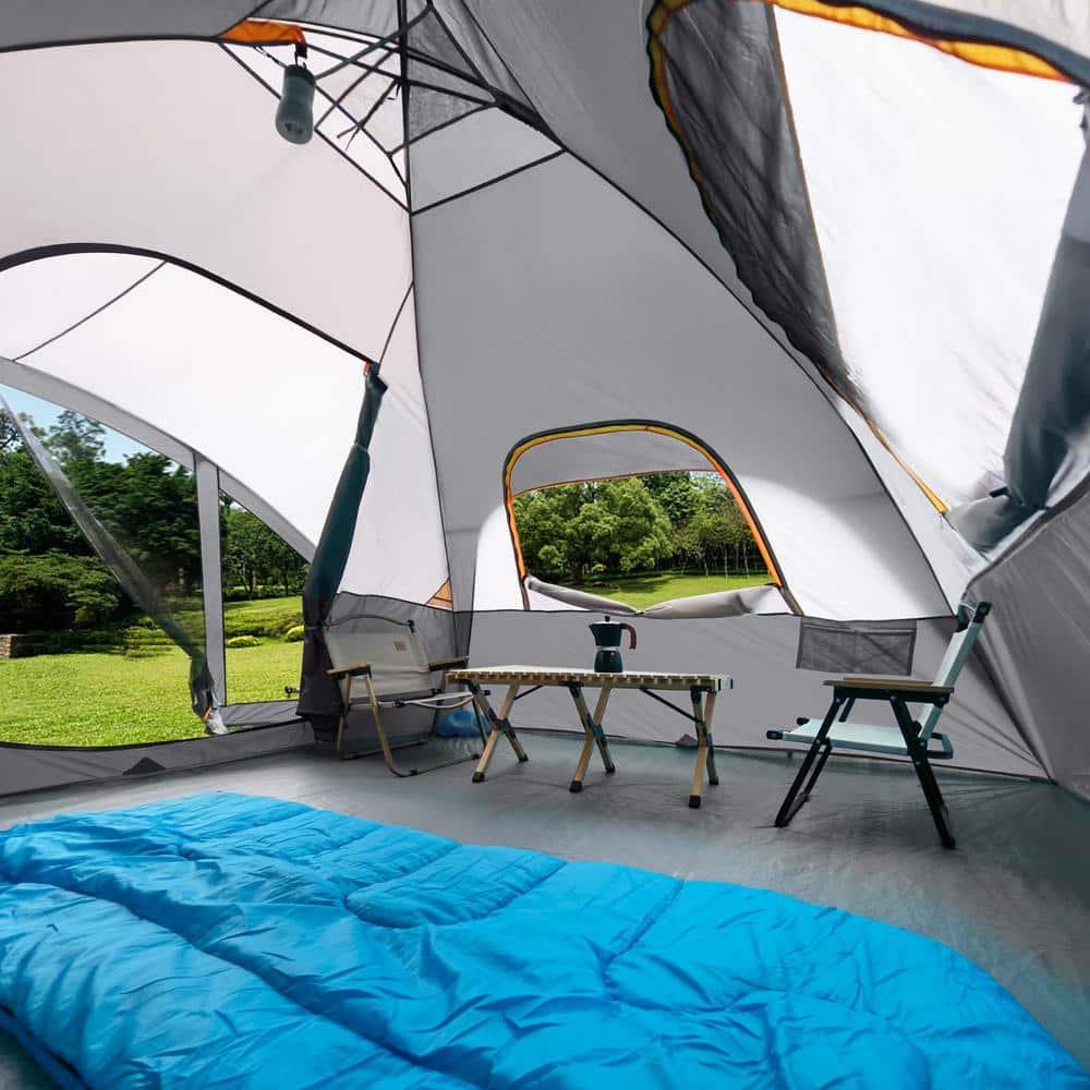 UNP Camping Tent with Screen Room, Portable 6 Person Camping Tent with Screen Porch, Family Dome Tent for Camping Outdoor - 14'x11'x72''(H)