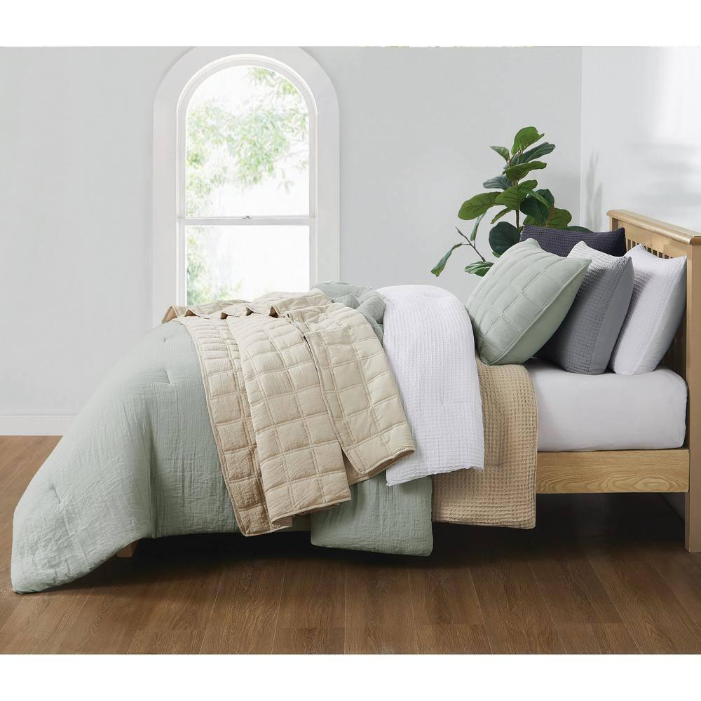 Truly Soft Textured Waffle Weave Comforter Set