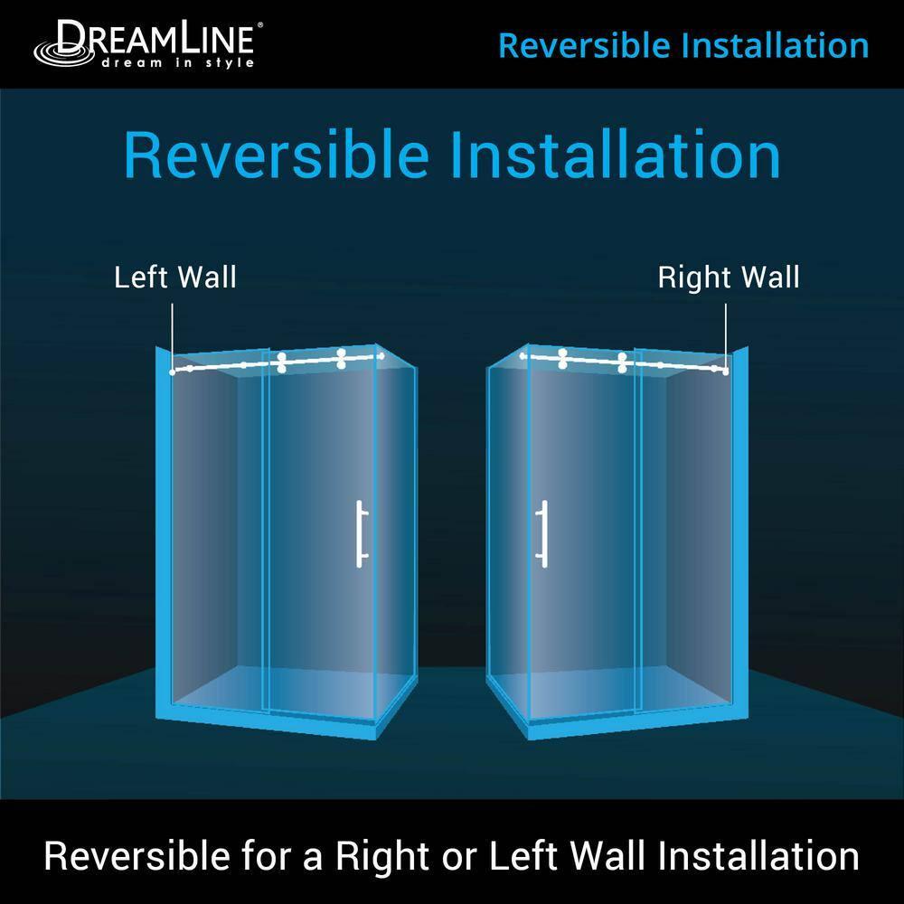 DreamLine Enigma-XO 34 1/2 in. D x 50-54 in. W x 76 in. H Frameless Shower Enclosure