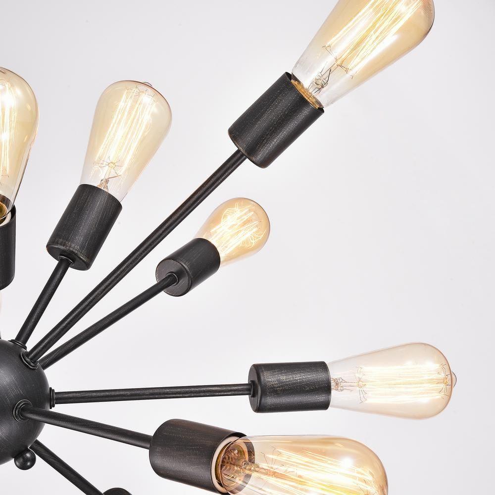 The Lighting Store Lorena Sputnik Antique Black 15-Light Industrial Pendant Chandelier
