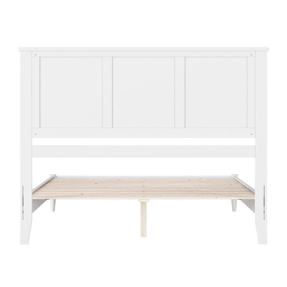AFI Charlotte Queen Solid Wood Low Profile Platform Bed, White
