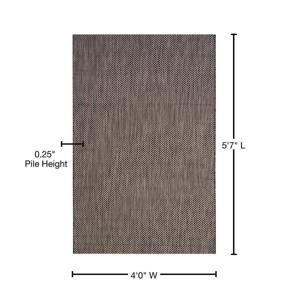 Courtyard CY8521 Power Loomed Indoor/Outdoor Area Rug - Black/Beige - 4'x5'7" - Safavieh.