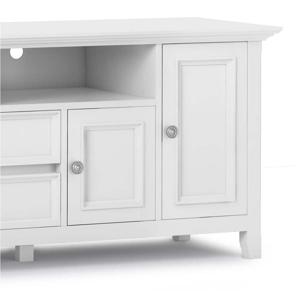 Simpli Home Amherst 72"W Solid Wood TV Stand for TVs up to 80" with Adjustable Shelves